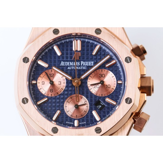 Audemars Piguet-Royal Oak Chronograph 26331ST RG/RG Blue OMF A7750