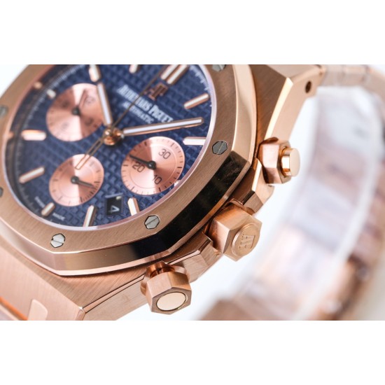 Audemars Piguet-Royal Oak Chronograph 26331ST RG/RG Blue OMF A7750