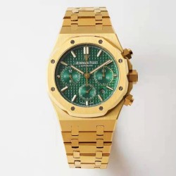Audemars Piguet-Royal Oak Chrono 26331 YG/YG Green/Stk A7750