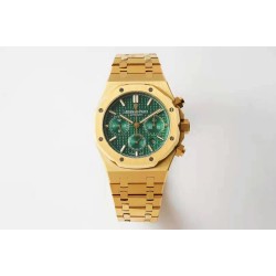 Audemars Piguet-Royal Oak Chrono 26331 YG/YG Green/Stk A7750