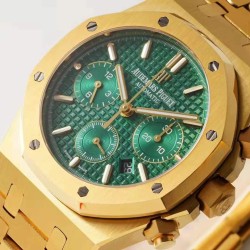 Audemars Piguet-Royal Oak Chrono 26331 YG/YG Green/Stk A7750