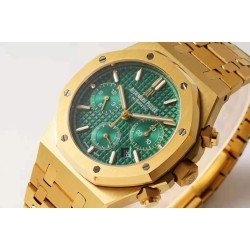 Audemars Piguet-Royal Oak Chrono 26331 YG/YG Green/Stk A7750