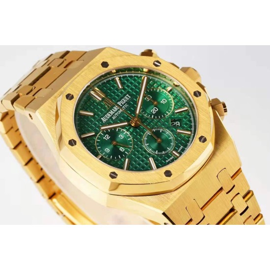 Audemars Piguet-Royal Oak Chrono 26331 YG/YG Green/Stk A7750