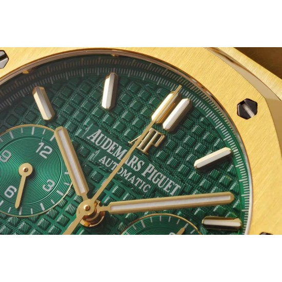 Audemars Piguet-Royal Oak Chrono 26331 YG/YG Green/Stk A7750