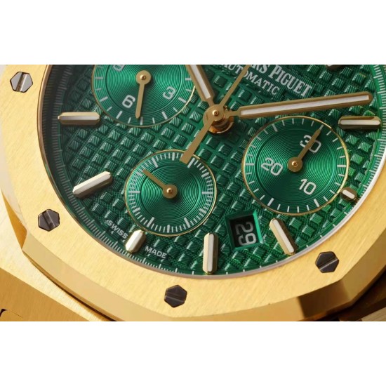 Audemars Piguet-Royal Oak Chrono 26331 YG/YG Green/Stk A7750