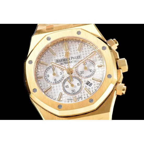 Audemars Piguet-Royal Oak Chronograph 26331ST YG/YG White OMF A7750