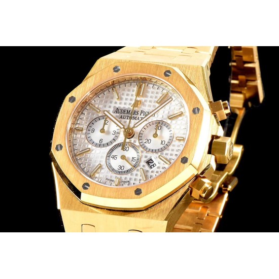 Audemars Piguet-Royal Oak Chronograph 26331ST YG/YG White OMF A7750