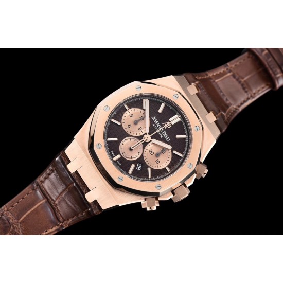 Audemars Piguet-Royal Oak Chronograph 26331ST RG/LE Brwn OMF A7750