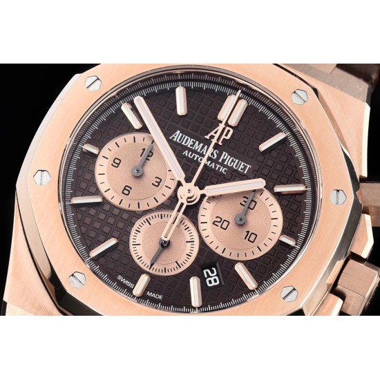 Audemars Piguet-Royal Oak Chronograph 26331ST RG/LE Brwn OMF A7750