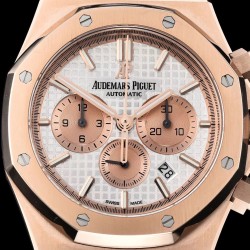 Audemars Piguet-Royal Oak Chronograph 26331ST RG/RG White OMF A7750