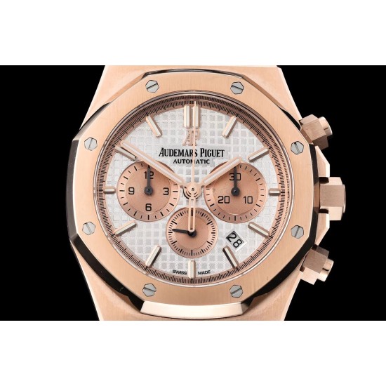 Audemars Piguet-Royal Oak Chronograph 26331ST RG/RG White OMF A7750