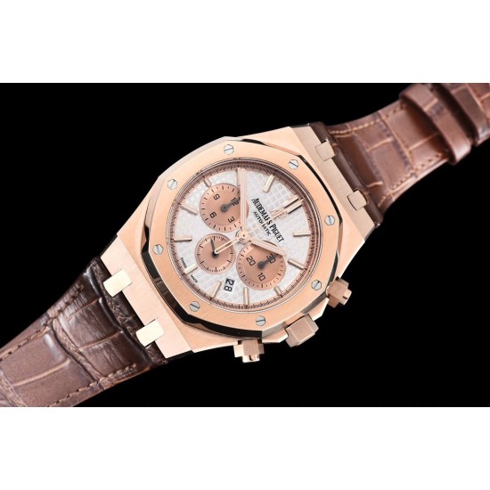 Audemars Piguet-Royal Oak Chronograph 26331ST RG/RG White OMF A7750