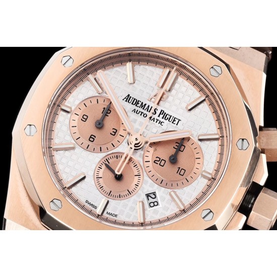 Audemars Piguet-Royal Oak Chronograph 26331ST RG/RG White OMF A7750