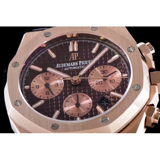 Audemars Piguet-Royal Oak Chronograph 26331ST RG/RU Brwn OMF A7750
