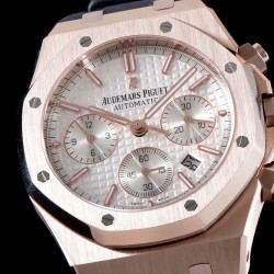 Audemars Piguet-Royal Oak Chronograph 26331ST RG/RU Wht/Wht OMF A7750