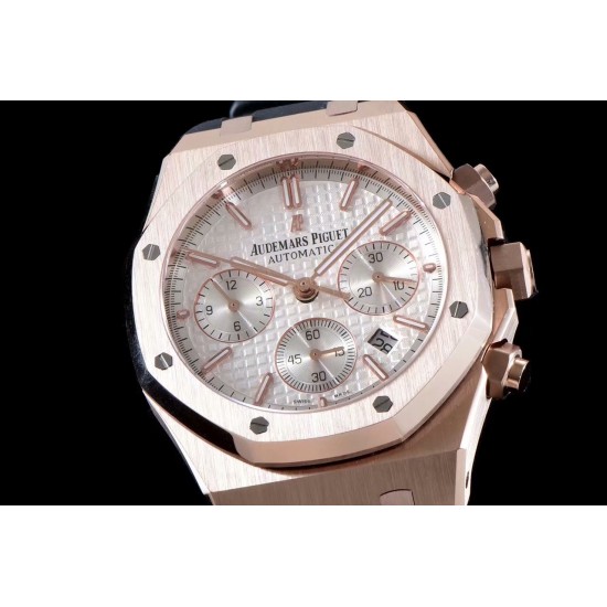 Audemars Piguet-Royal Oak Chronograph 26331ST RG/RU Wht/Wht OMF A7750