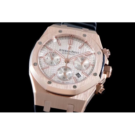 Audemars Piguet-Royal Oak Chronograph 26331ST RG/RU Wht/Wht OMF A7750