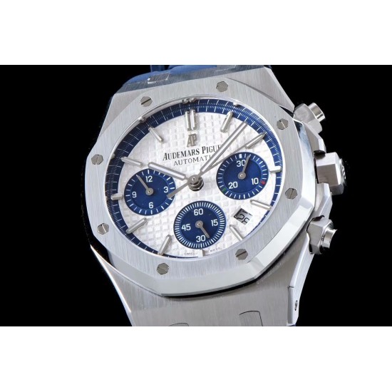 Audemars Piguet-Royal Oak Chrono 26331ST SS/RU Wht/Blue BF V2 A7750