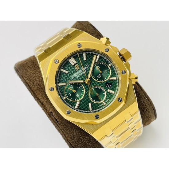 Audemars Piguet-Royal Oak Chrono 26331 YG/YG Green/Stk JFS A7750