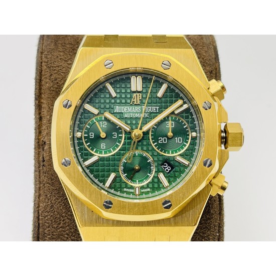 Audemars Piguet-Royal Oak Chrono 26331 YG/YG Green/Stk JFS A7750