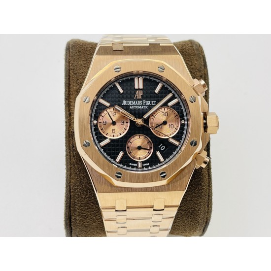 Audemars Piguet-Royal Oak Chrono 26331 RG/RG Black/RG JFS A7750