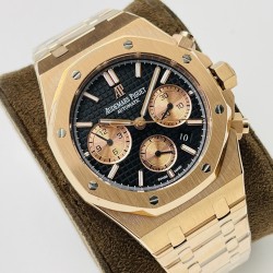 Audemars Piguet-Royal Oak Chrono 26331 RG/RG Black/RG JFS A7750