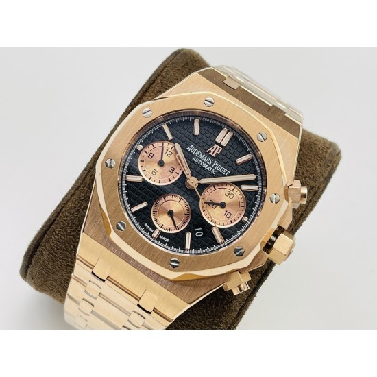 Audemars Piguet-Royal Oak Chrono 26331 RG/RG Black/RG JFS A7750