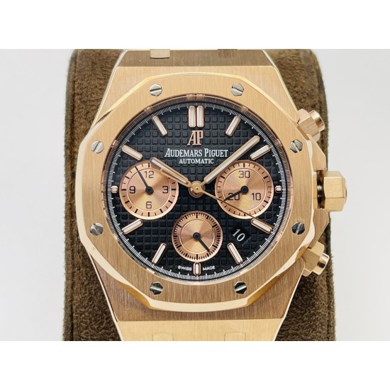 Audemars Piguet-Royal Oak Chrono 26331 RG/RG Black/RG JFS A7750