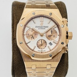 Audemars Piguet-Royal Oak Chrono 26331 RG/RG White/RG JFS A7750