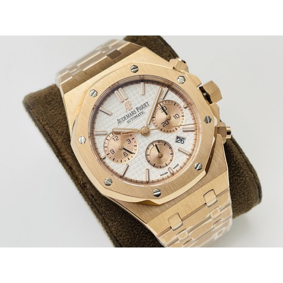 Audemars Piguet-Royal Oak Chrono 26331 RG/RG White/RG JFS A7750
