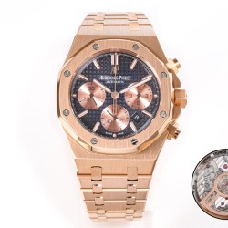 Audemars Piguet-Royal Oak Chrono 26240OR 41mm RG/RG Blue Dial APS SH4401 Super Clone