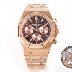 Audemars Piguet-Royal Oak Chrono 26240OR 41mm RG/RG Blue Dial APS SH4401 Super Clone