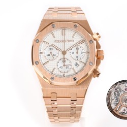 Audemars Piguet-Royal Oak Chrono 26240OR 41mm RG/RG White Dial APS SH4401 Super Clone