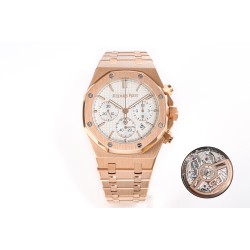 Audemars Piguet-Royal Oak Chrono 26240OR 41mm RG/RG White Dial APS SH4401 Super Clone