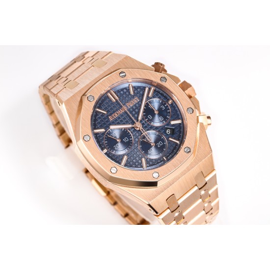 Audemars Piguet-Royal Oak Chrono 26240OR 41mm RG/RG White Dial APS SH4401 Super Clone