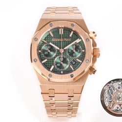 Audemars Piguet-Royal Oak Chrono 26240OR 41mm RG/RG Green Dial APS SH4401 Super Clone