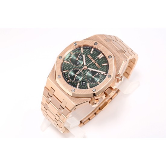 Audemars Piguet-Royal Oak Chrono 26240OR 41mm RG/RG Green Dial APS SH4401 Super Clone