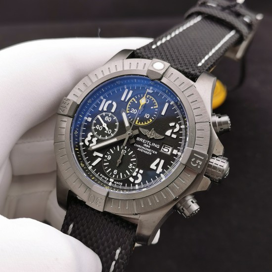 Breitling-Avenger Bandit SS/NY Black/Num OXF A7750