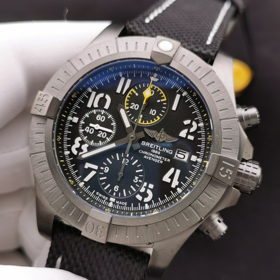 Breitling-Avenger Bandit SS/NY Black/Num OXF A7750