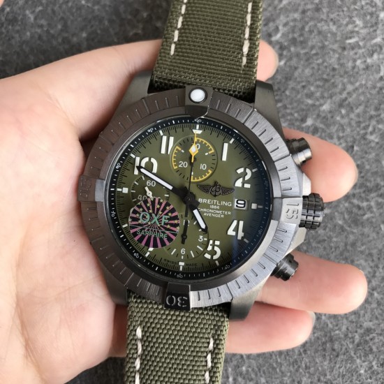 Breitling-Avenger Bandit SS/NY Olive/Num OXF A7750