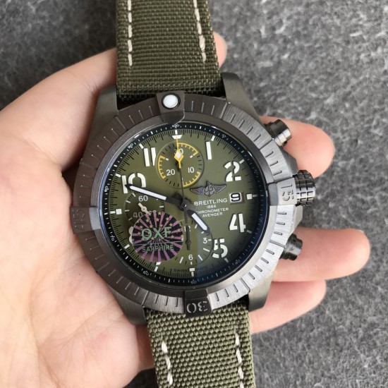 Breitling-Avenger Bandit SS/NY Olive/Num OXF A7750