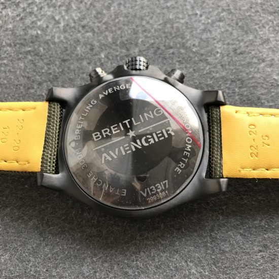 Breitling-Avenger Bandit SS/NY Olive/Num OXF A7750