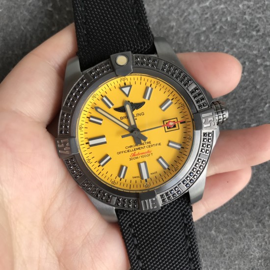 Breitling-Avenger 43mm DLC/NY Yellow/Stk OXF A2824