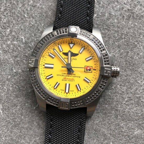 Breitling-Avenger 43mm DLC/NY Yellow/Stk OXF A2824