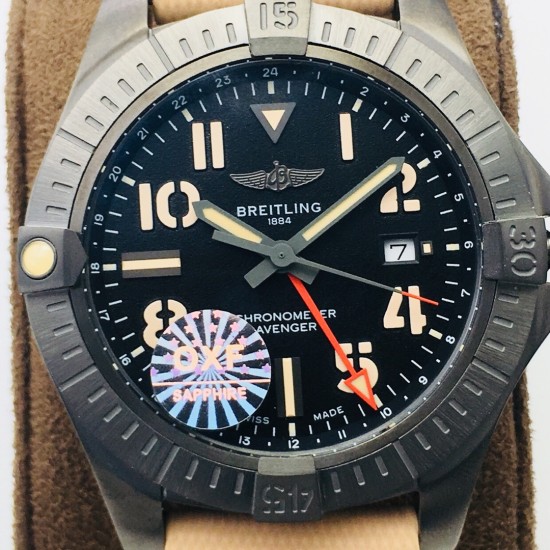 Breitling-Avenger II GMT BlackSteel DLC/TI/NY Black OXF V2 A2836