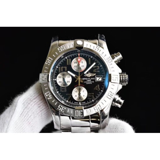 Breitling-Avenger II Chronograph 43mm SS/SS Dark Grey GF A7750