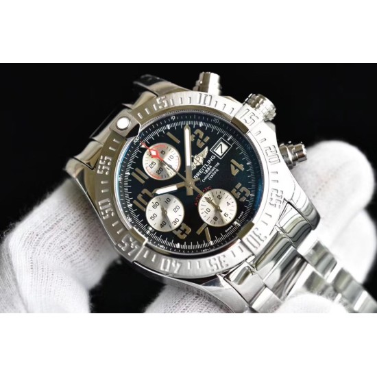 Breitling-Avenger II Chronograph 43mm SS/SS Dark Grey GF A7750