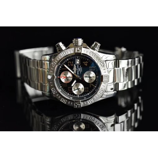 Breitling-Avenger II Chronograph 43mm SS/SS Dark Grey GF A7750