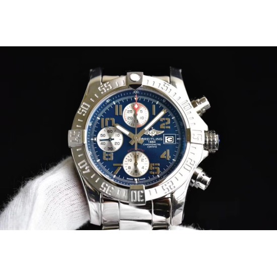 Breitling-Avenger II Chronograph 43mm SS/SS Blue GF A7750