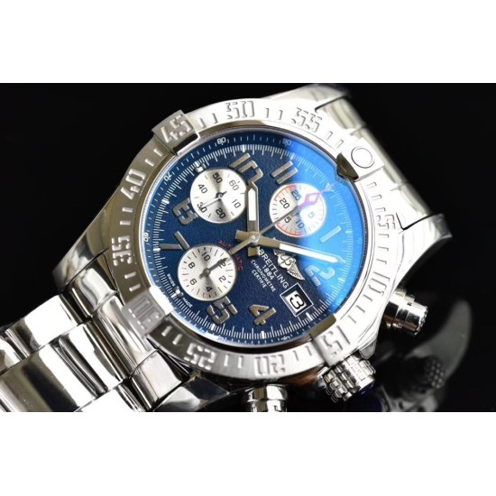 Breitling-Avenger II Chronograph 43mm SS/SS Blue GF A7750